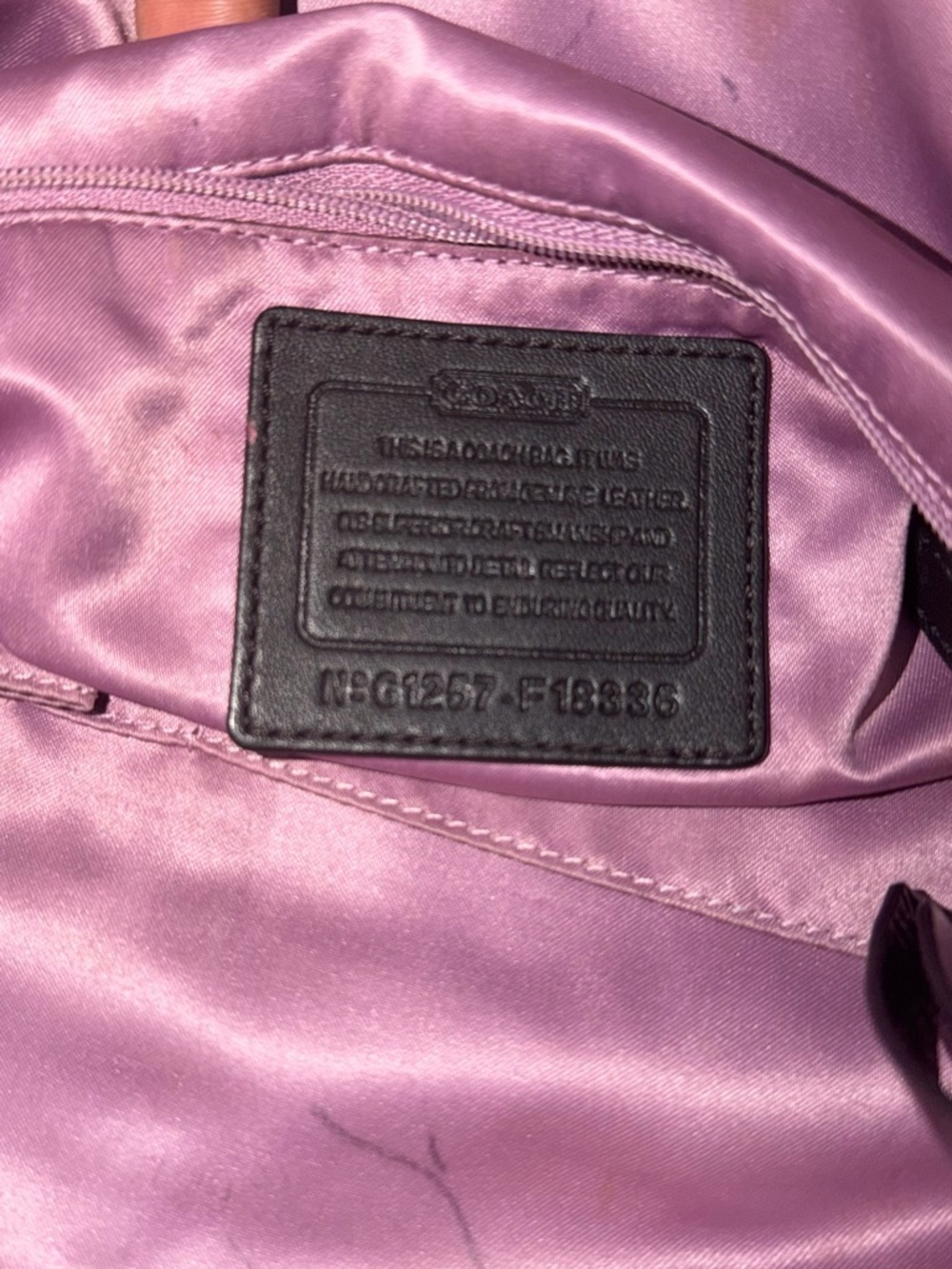 Coach Black Leather Tote with Embossed Signature Circle - Picture 11 of 11